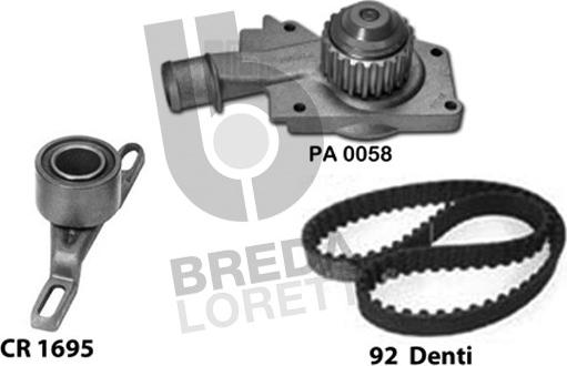 Breda Lorett KPA0134A - Водяний насос + комплект зубчатого ременя autocars.com.ua