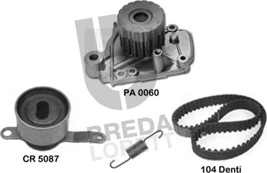 Breda Lorett KPA0176A - Водяной насос + комплект зубчатого ремня autodnr.net