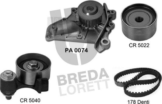 Breda Lorett KPA0211A - Водяной насос + комплект зубчатого ремня autodnr.net