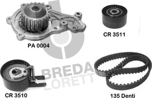 Breda Lorett KPA0574A - Водяной насос + комплект зубчатого ремня autodnr.net