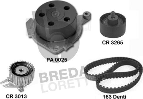 Breda Lorett KPA0588A - Водяний насос + комплект зубчатого ременя autocars.com.ua