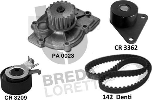 Breda Lorett KPA0671A - Водяной насос + комплект зубчатого ремня avtokuzovplus.com.ua