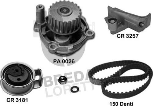 Breda Lorett KPA0683A - Водяной насос + комплект зубчатого ремня autodnr.net