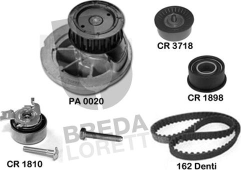 Breda Lorett KPA0718C - Водяний насос + комплект зубчатого ременя autocars.com.ua