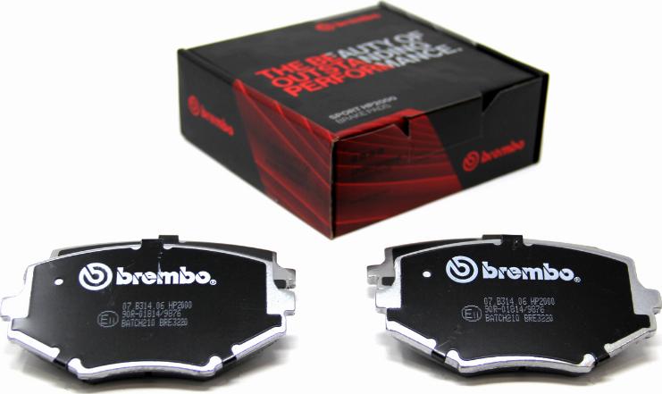 Brembo 07.B314.06 - Комплект високоефективних гальмівних колодок autocars.com.ua