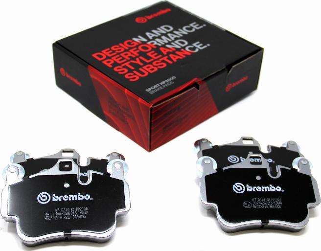 Brembo 07.B314.85 - Комплект високоефективних гальмівних колодок autocars.com.ua