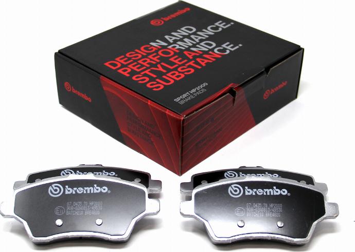 Brembo 07.D435.70 - Комплект високоефективних гальмівних колодок autocars.com.ua