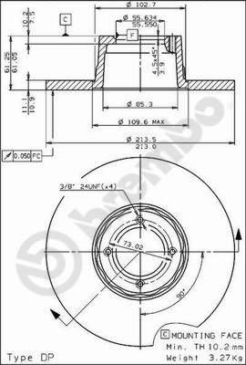 Brembo 08.1980.10 - Тормозной диск avtokuzovplus.com.ua