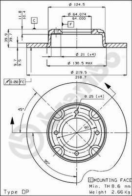 Brembo 08.3437.10 - Гальмівний диск autocars.com.ua