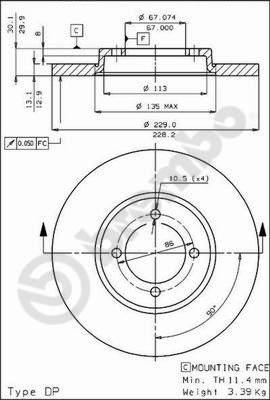 Brembo 08.3774.10 - Тормозной диск avtokuzovplus.com.ua