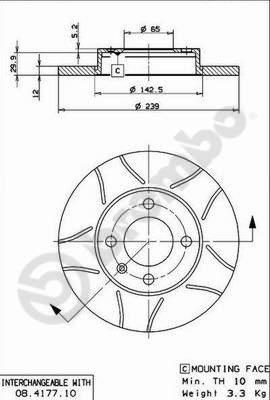 Brembo 08.4177.75 - Тормозной диск avtokuzovplus.com.ua