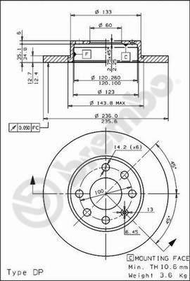 Brembo 08.4475.30 - Гальмівний диск autocars.com.ua