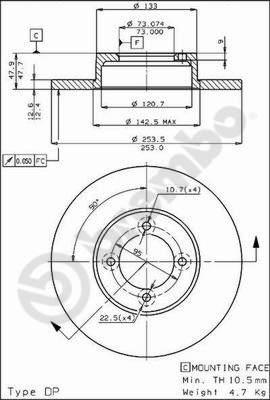 Brembo 08.4752.10 - Тормозной диск avtokuzovplus.com.ua