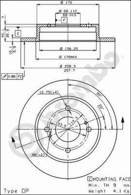 Brembo 08.4852.10 - Гальмівний диск autocars.com.ua