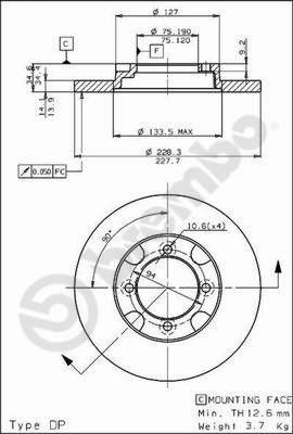 Brembo 08.5356.10 - Тормозной диск avtokuzovplus.com.ua