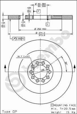 Brembo 08.6750.20 - Гальмівний диск autocars.com.ua