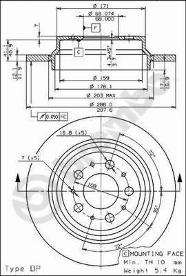 Brembo 08.7765.75 - Тормозной диск avtokuzovplus.com.ua