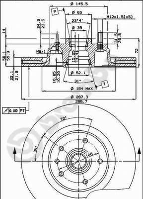 Brembo 09.4861.10 - Тормозной диск avtokuzovplus.com.ua