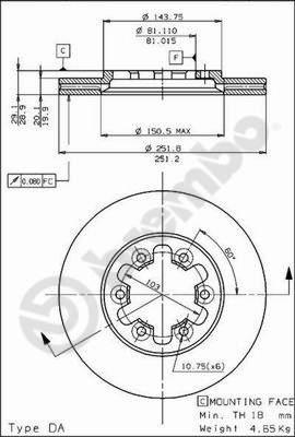 Brembo 09.5232.10 - Гальмівний диск autocars.com.ua