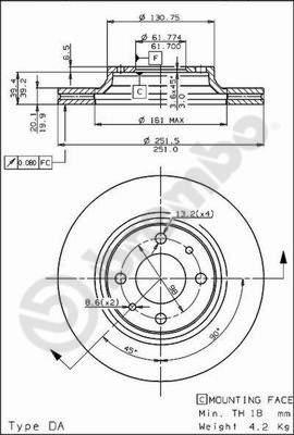 Brembo 09.5307.10 - Тормозной диск avtokuzovplus.com.ua