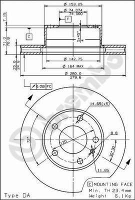 Brembo 09.5588.10 - Тормозной диск avtokuzovplus.com.ua