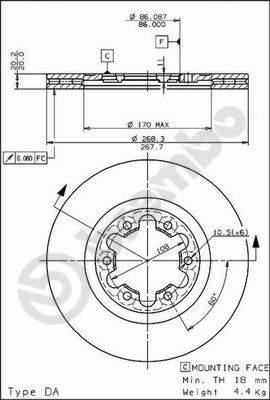 Brembo 09.5635.10 - Гальмівний диск autocars.com.ua