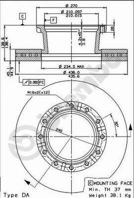 Brembo 09.7183.40 - Гальмівний диск autocars.com.ua