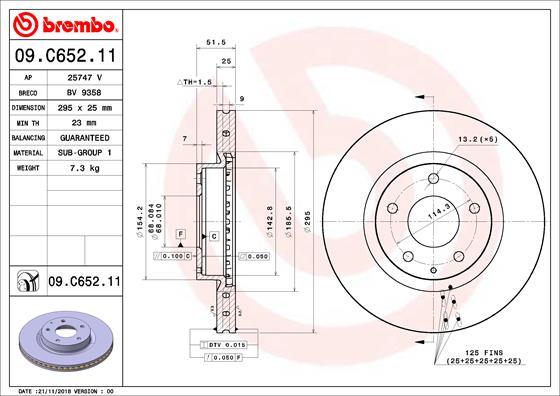 Brembo 09.C652.11 - Гальмівний диск autocars.com.ua