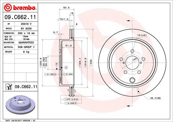 Brembo 09.C662.11 - Тормозной диск avtokuzovplus.com.ua