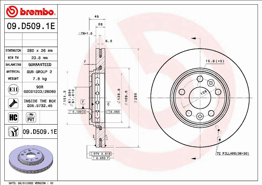 Brembo KT 08 036 - Комплект гальм, дисковий гальмівний механізм autocars.com.ua