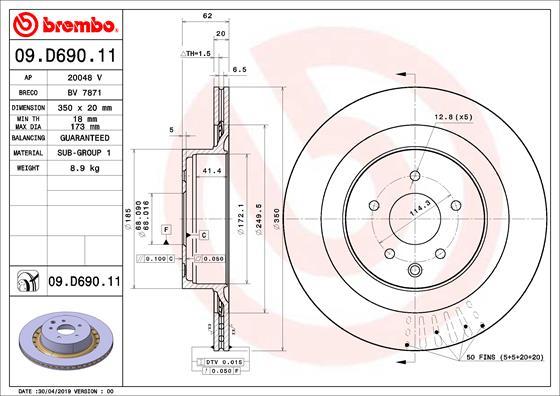 Brembo 09.D690.11 - Гальмівний диск autocars.com.ua