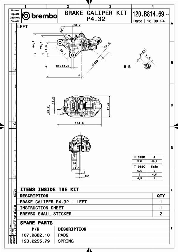 Brembo 120B81469 - Гальмівний супорт autocars.com.ua