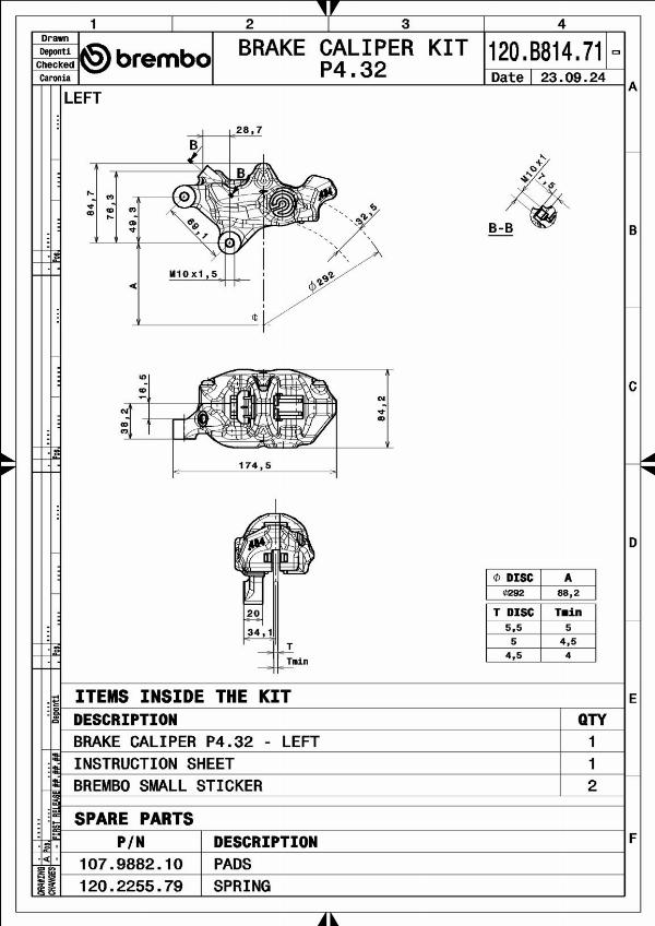Brembo 120B81471 - Гальмівний супорт autocars.com.ua