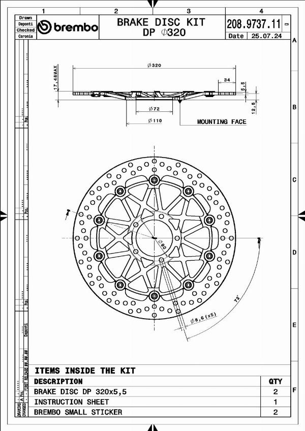 Brembo 208973711 - Гальмівний диск autocars.com.ua