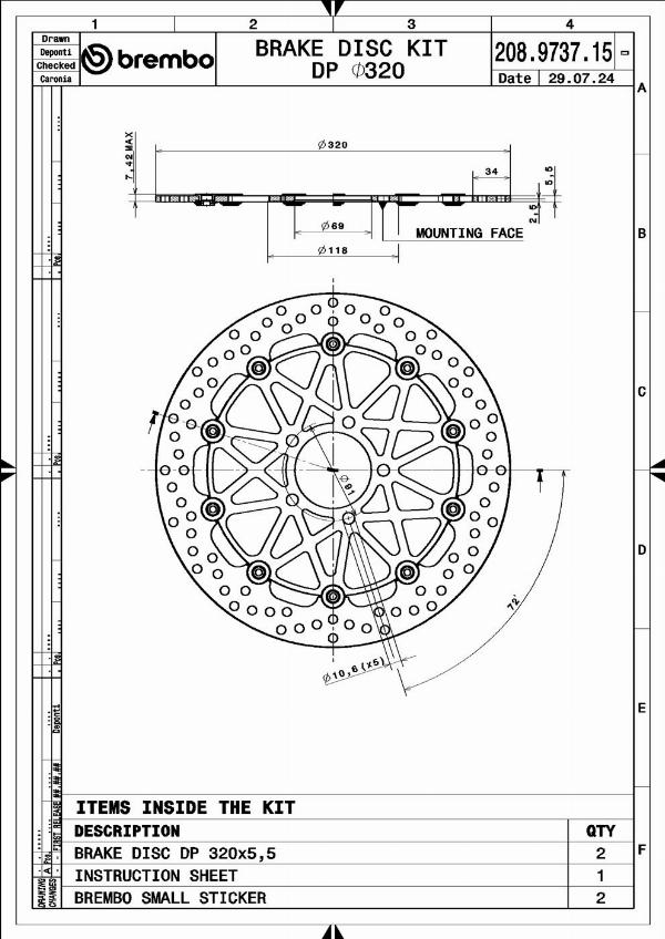 Brembo 208973715 - Гальмівний диск autocars.com.ua