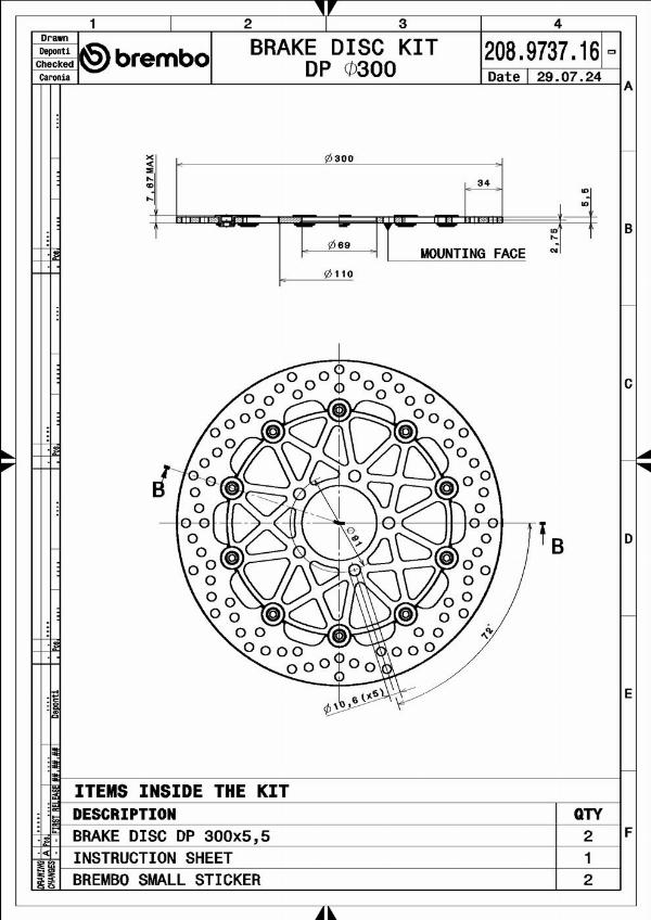 Brembo 208973716 - Гальмівний диск autocars.com.ua