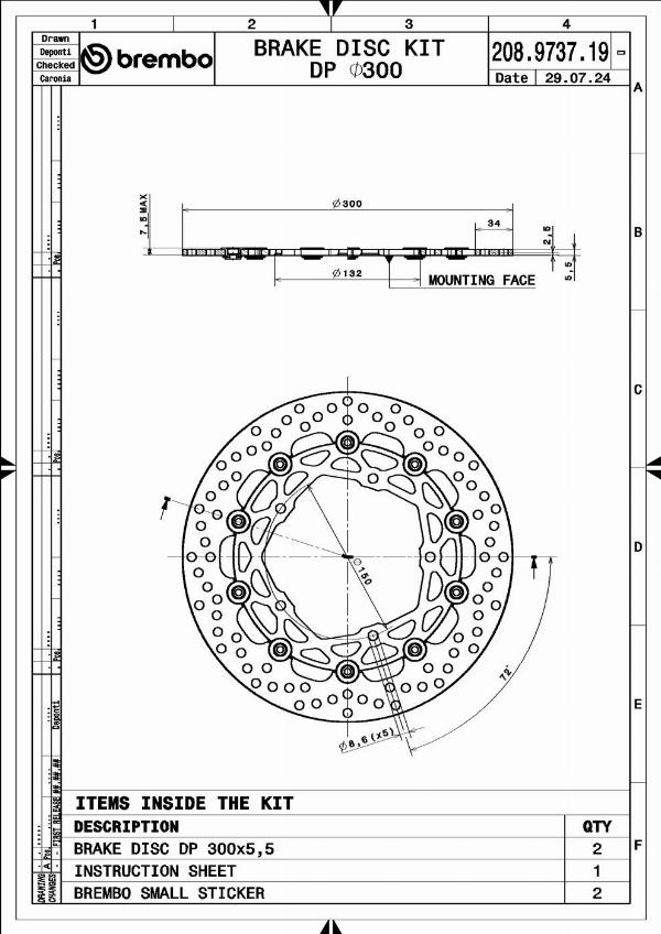 Brembo 208973719 - Гальмівний диск autocars.com.ua