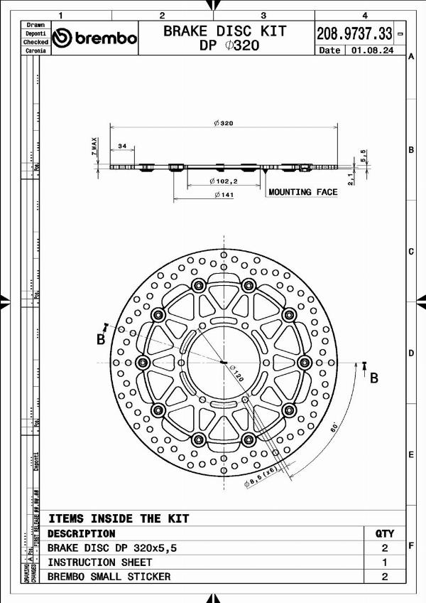 Brembo 208973733 - Гальмівний диск autocars.com.ua