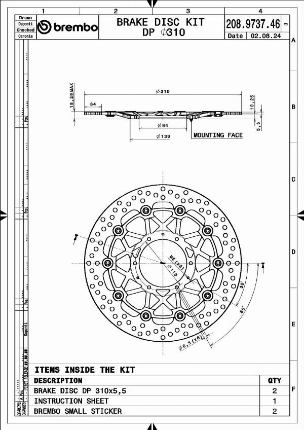 Brembo 208973746 - Гальмівний диск autocars.com.ua