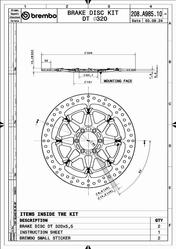 Brembo 208A98510 - Гальмівний диск autocars.com.ua