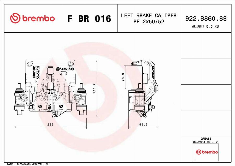 Brembo F BR 016 - Гальмівний супорт autocars.com.ua