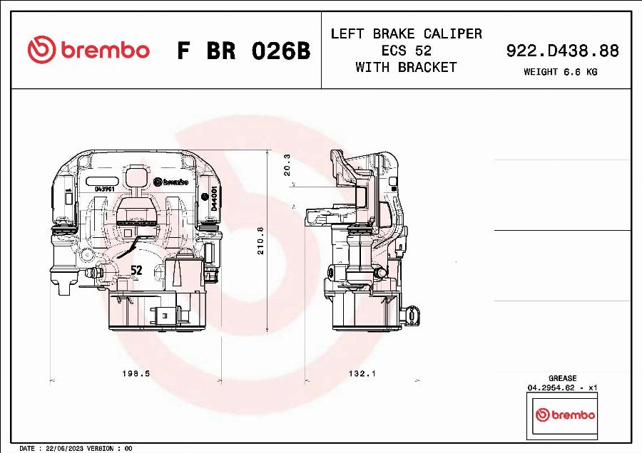 Brembo F BR 026B - Гальмівний супорт autocars.com.ua