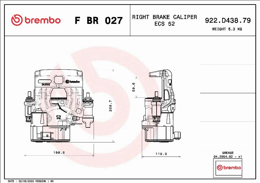 Brembo F BR 027 - Гальмівний супорт autocars.com.ua