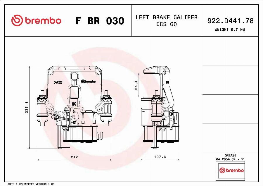 Brembo F BR 030 - Гальмівний супорт autocars.com.ua