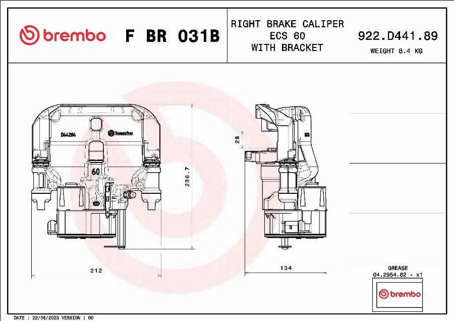 Brembo F BR 031B - Гальмівний супорт autocars.com.ua