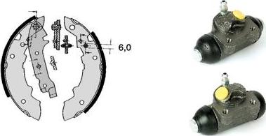 Brembo H 68 012 - Комплект тормозных колодок, барабанные autodnr.net