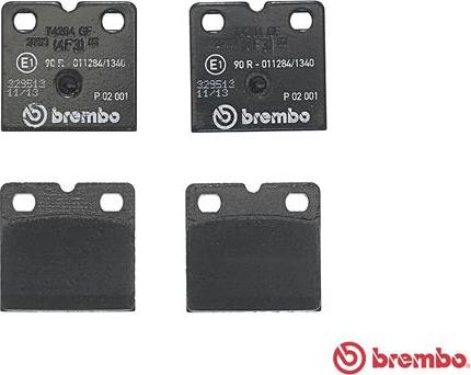 Brembo P 02 001 - Комплект тормозных колодок, стояночный тормоз autodnr.net