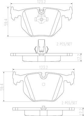 Brembo P06020N - Тормозные колодки, дисковые, комплект avtokuzovplus.com.ua