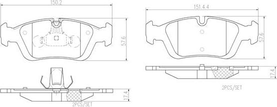 Brembo P06024N - Тормозные колодки, дисковые, комплект avtokuzovplus.com.ua