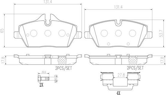 Brembo P06034N - Тормозные колодки, дисковые, комплект avtokuzovplus.com.ua